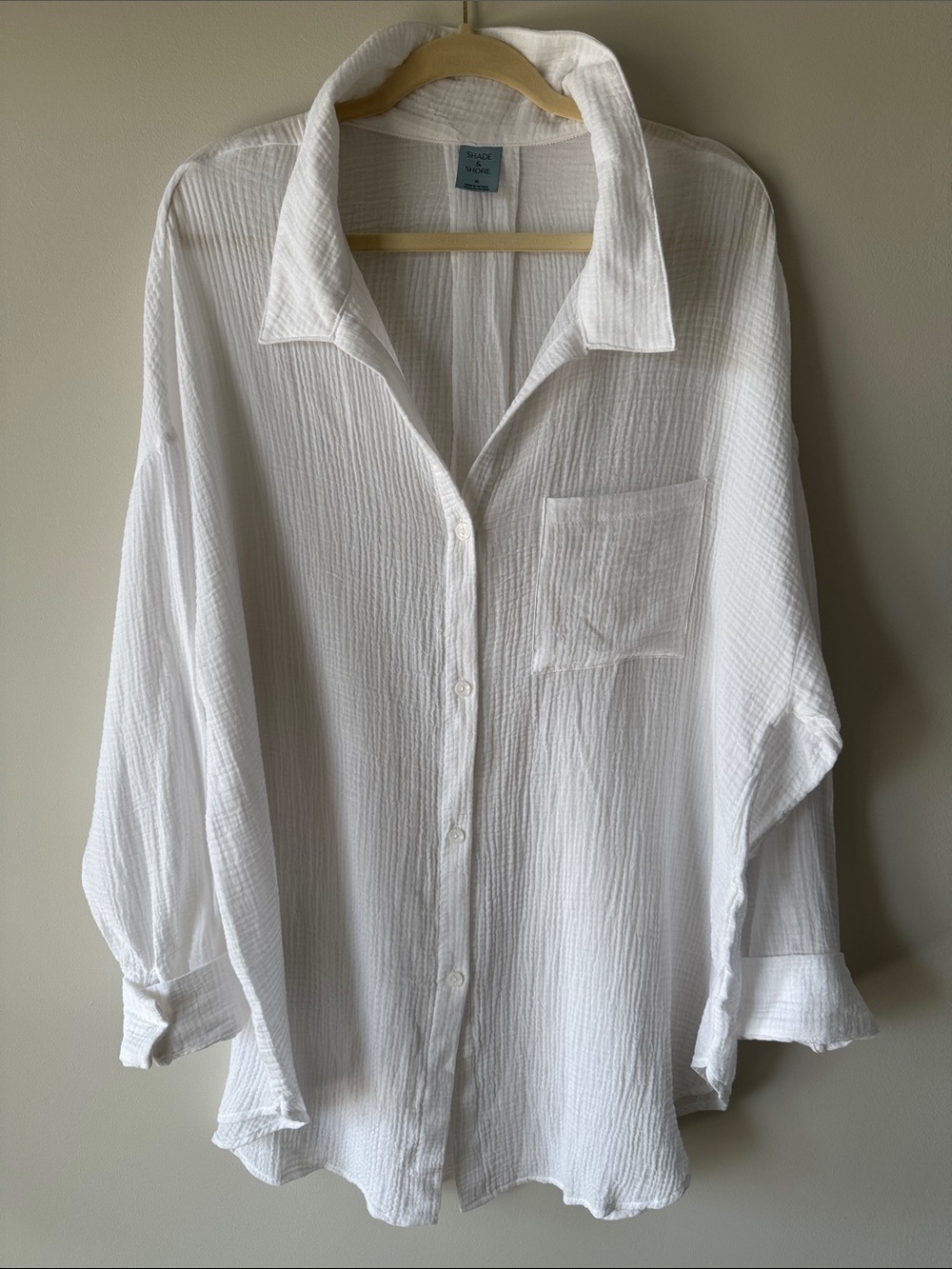 Shade & Shore White Button-Up Shirt